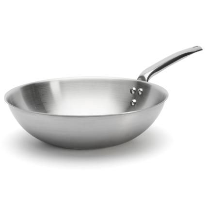 Wok ALCHIMY 28 cm, argent, acier inoxidable, de Buyer