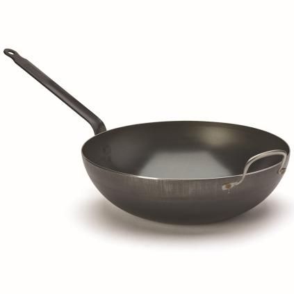 Wok BLUE CARBON 32 cm, bleu acier, de Buyer