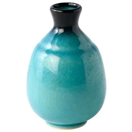 Bouteille de sake INK & TURQUOISE, bleu, céramique, MIJ