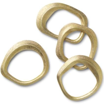 Rond de serviette FLOW 7 cm, set de 4 pc, laiton, ferme LIVING