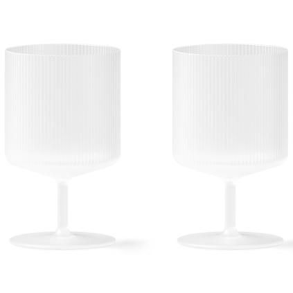 verre à vin RIPPLE 270 ml, set de 2 pc, blanc, ferme LIVING