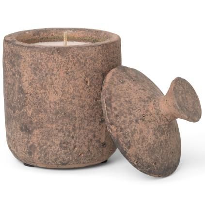 Bougie parfumée URA SIENNE BRÛLÉE 13 cm, marron, grès, ferm LIVING