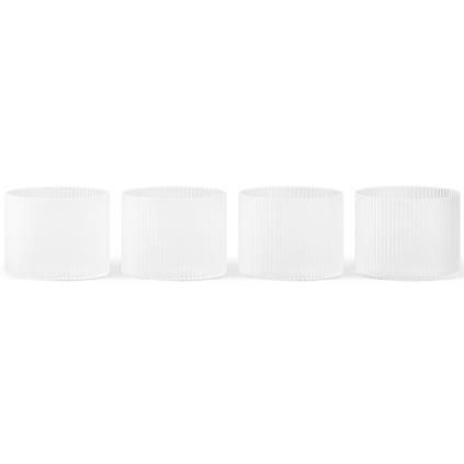 Verre à eau RIPPLE 200 ml, set de 4 pc, blanc, ferme LIVING