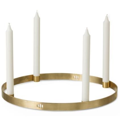Bougeoir CIRCLE 38 cm, laiton, ferme LIVING