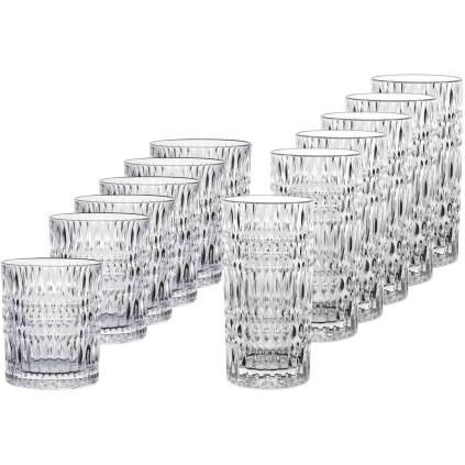 Verre tumbler ETHNO, avec verres à whisky, set de 12 pc, clair, verre, Nachtmann