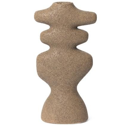 Bougeoir YARA 19,5 cm, sable, grès, ferme LIVING
