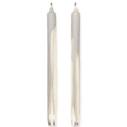 Bougie chandelle DRYP 30 cm, set de 2 pc, chaud gris, ferme LIVING
