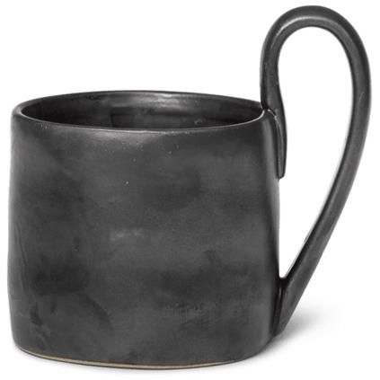 Tasse à café FLOW 360 ml, noir, grès, ferme LIVING