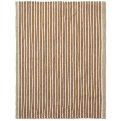 Torchon HALE 50 x 70 cm, marron / argent, coton / lin, ferme LIVING