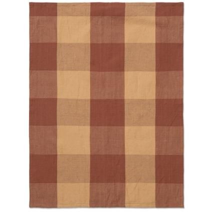 Torchon HALE 50 x 70 cm, pêche / rouge, coton / lin, ferme LIVING