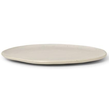 Assiette FLOW 27 cm, blanc, grès, ferme LIVING