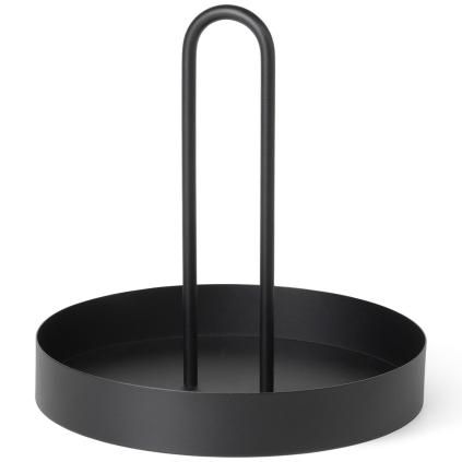 Plateau de service GRIB 28 cm, noir, fer, ferme LIVING