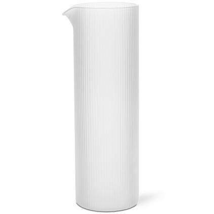 Carafe RIPPLE 1,1 l, blanc, verre, ferm LIVING