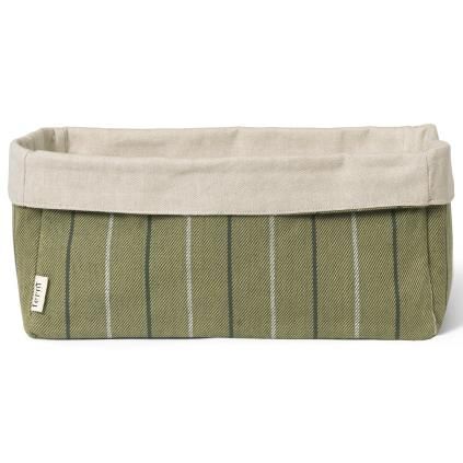 Corbeille à pain ITO 30 x 18 cm, vert, coton, ferme LIVING