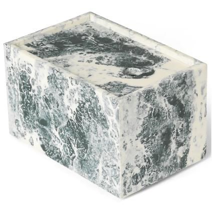 Récipients de stockage MIST 15 x 10 cm, blanc / vert, résine, ferme LIVING