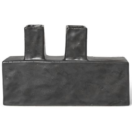 Vase KOA 26 x 17 cm, noir, céramique, ferme LIVING