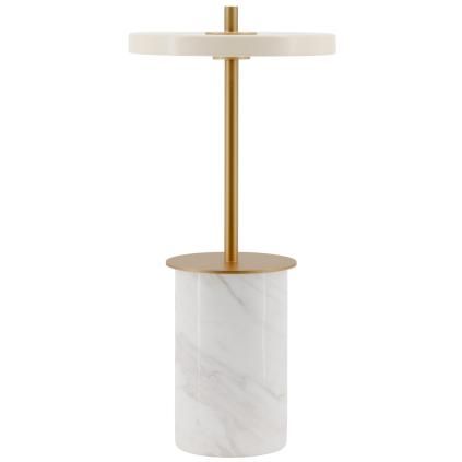 Lampe de table sans fil ASTERIA MOVE 25 cm, blanc, marbre, Umage