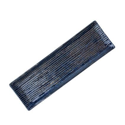 216599 servirovaci talir contour 33 x 10 5 cm modra keramika mij