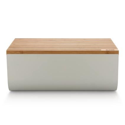218861 chlebnik s prkenkem mattina 34 cm seda ocel bambus alessi