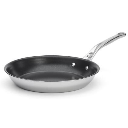 221066 neprilnava panev affinity 28 cm stribrna nerezova ocel de buyer