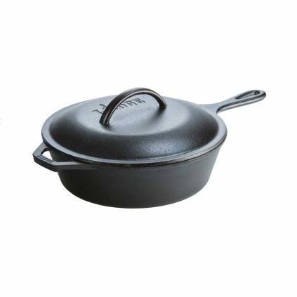 226659 panev na sote 26 cm 3 l s poklici litina lodge