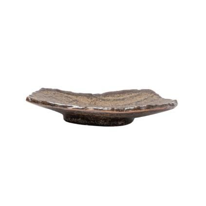 227340 servirovaci talir terra 21 x 17 cm hneda keramika mij