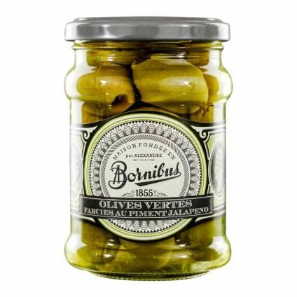 228048 zelene olivy 270 g plnene jalape o bornibus