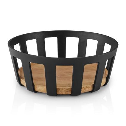 228511 kosik na pecivo nordic kitchen 24x 9 cm cerna plast bambus eva trio