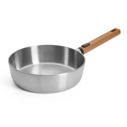 228547 panev na sote logic steel 24 cm s odnimatelnou ruojeti nerezova ocel woll