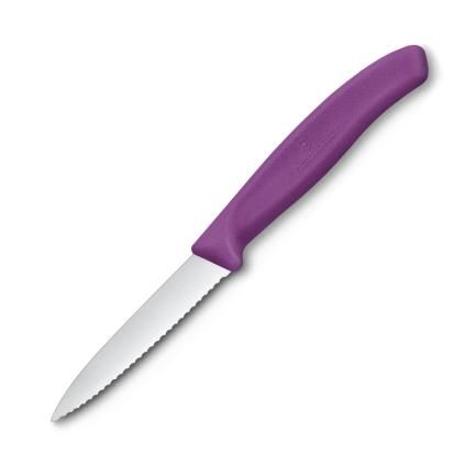 229215 orezavaci nuz swiss classic 8 cm vroubkovany fialova plast victorinox