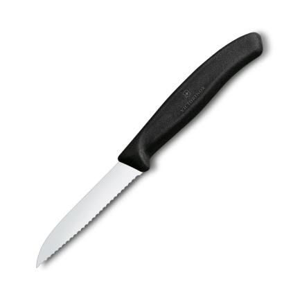229284 orezavaci nuz swiss classic 8 cm vroubkovany cerna plast victorinox