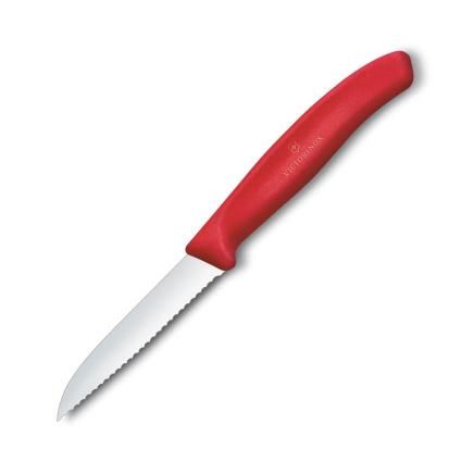 229230 orezavaci nuz swiss classic 8 cm vroubkovany cervena plast victorinox