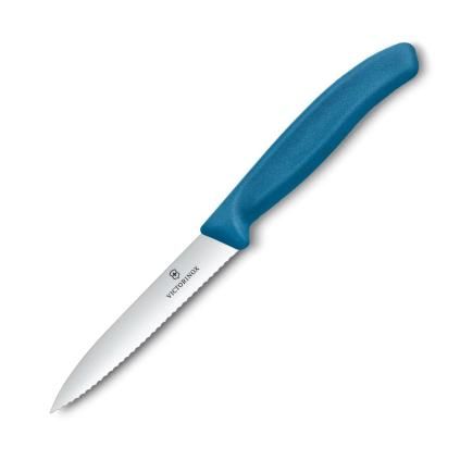 229449 orezavaci nuz swiss classic 10 cm vroubkovany modra plast victorinox