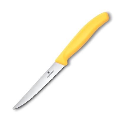 229272 steakovy nuz swiss classic 11 cm vroubkovany zluta plast victorinox