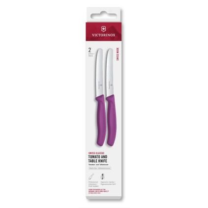 229410 sada nozu swiss classic 11 cm sada 2 ks vroubkovane fialova plast victorinox