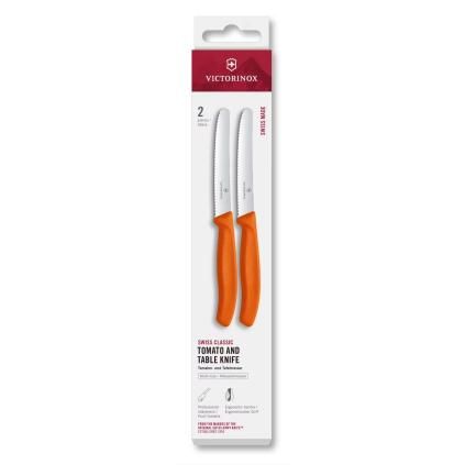 229401 sada nozu swiss classic 11 cm sada 2 ks vroubkovane oranzova plast victorinox