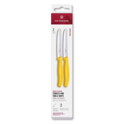 229419 sada nozu swiss classic 11 cm sada 2 ks vroubkovane zluta plast victorinox