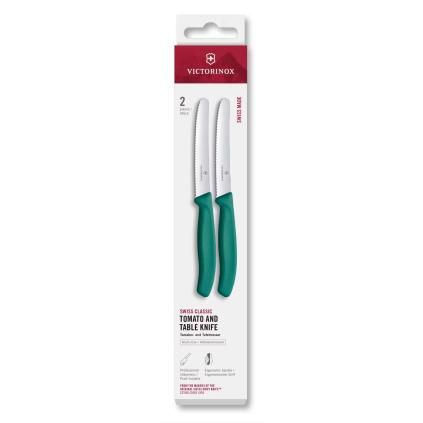 229407 sada nozu swiss classic 11 cm sada 2 ks vroubkovane zelena plast victorinox