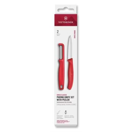 229332 sada noze a skrabky swiss classic sada 2 ks cervena plast victorinox