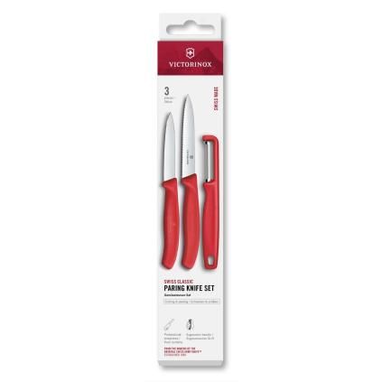 229341 sada noze a skrabky swiss classic sada 3 ks cervena plast victorinox