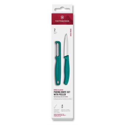 229482 sada noze a skrabky swiss classic sada 2 ks zelena plast victorinox