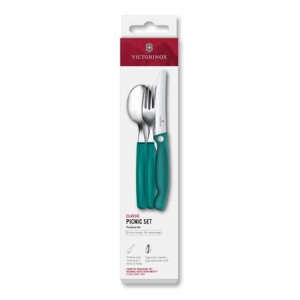 229527 sada cestovnich priboru swiss classic sada 3 ks zelena plast victorinox