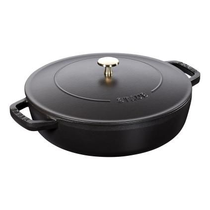 141164 kastrol na sote s litinovou samopodlevaci poklici o 24 cm cerny chistera staub