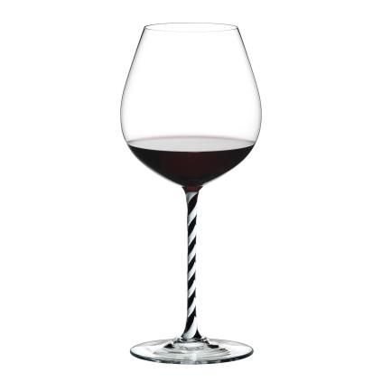 160796 sklenice old world pinot noir black and white twisted fatto a mano riedel