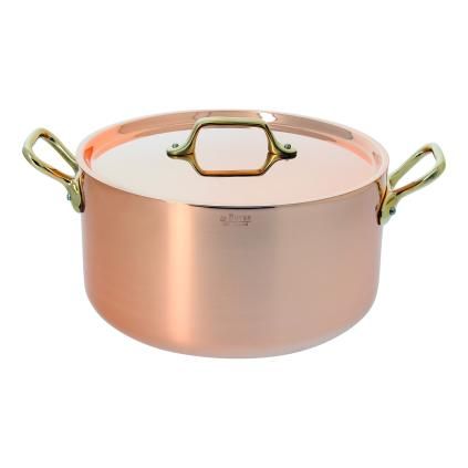 150818 medeny hrnec s bronzovymi uchy o 20 cm inocuivre de buyer