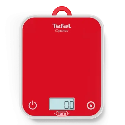 231463 digitalni kuchynska vaha optiss bc50u3v0 cervena tefal