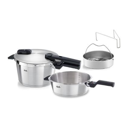 231139 tlakovy hrnec vitaquick premium 2 5 l 4 5 l sada 2 ks s naparovaci vlozkou fissler