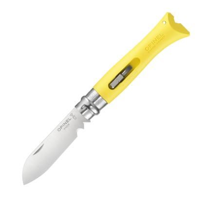 232507 kapesni nuz n 09 diy 8 cm zluta plast opinel