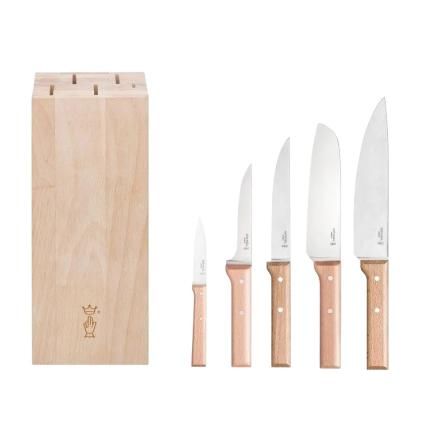 232336 sada nozu s blokem parall le meat sada 6 ks prirodni bukove drevo opinel