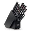 Set de bloc à couteaux CLASSIC, 10 pièces, avec fusil d'affûtage, ciseaux et fourchette à viande, noir, Wüsthof